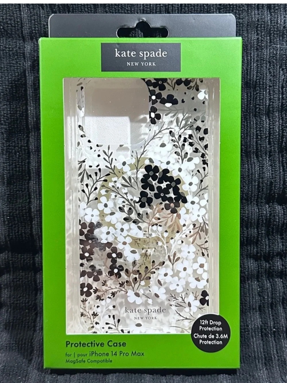 kate spade new york iPhone 14 l/15 Pro Max Multi Floral Black & White Case~NEW